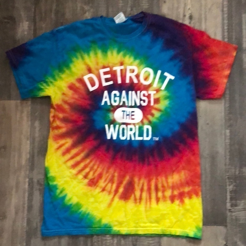 Detroit against the World tie dye T-shirt size M